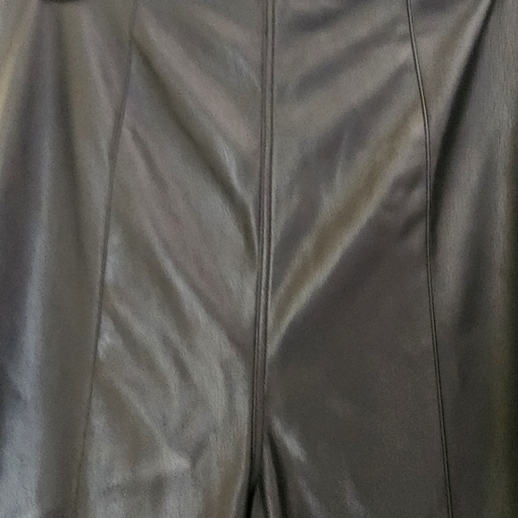 Free People We The Free Black Spitfire Faux Leather Pants, Size 30 - Picture 3 of 10